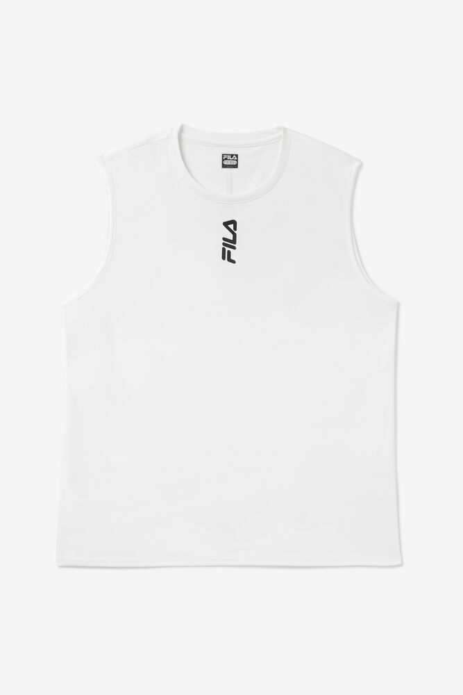 Fila T-Shirt Mens White - Rep Tank - Philippines 2763194-RA